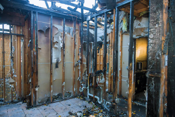 Professional Fire Damage Restoration technician working in Nebo, NC